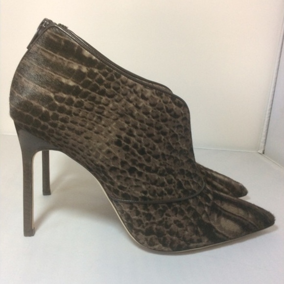 Manolo Blahnik Aguila Calf Gator Print Bootie